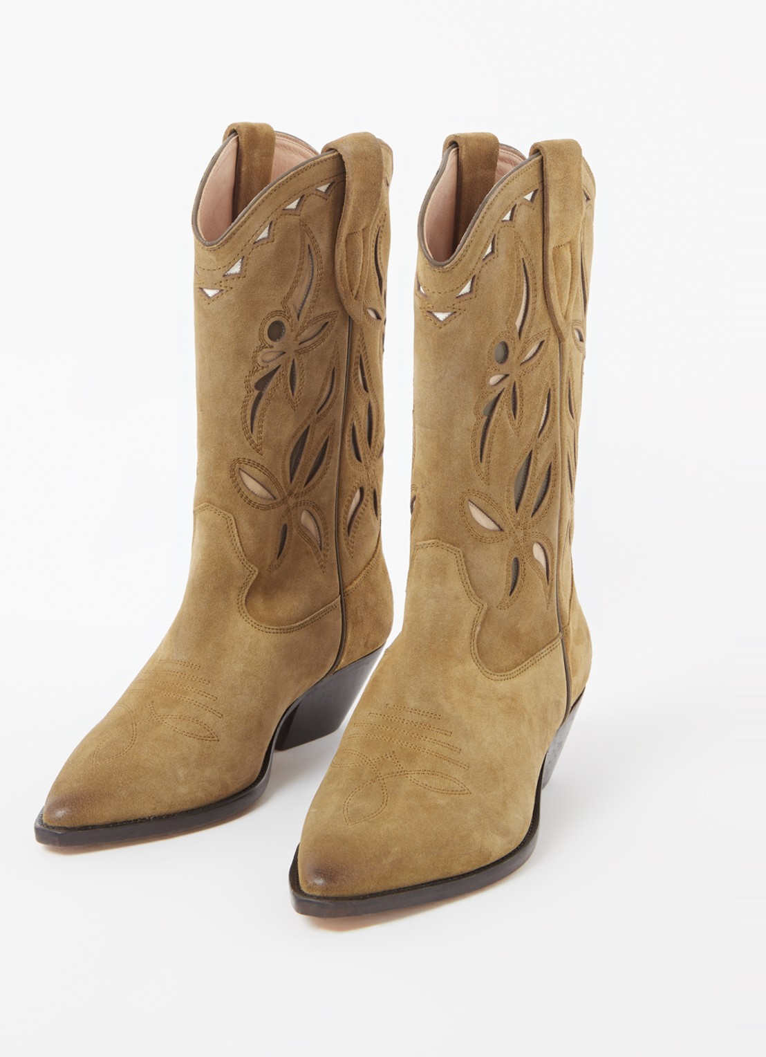 Isabel Marant Duerto cowboylaars van kalfssuède - detail 3 khaki