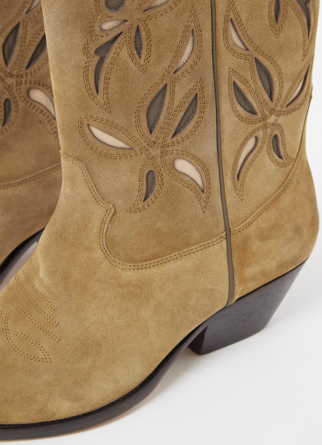 Isabel Marant Duerto cowboylaars van kalfssuède - detail 5 khaki