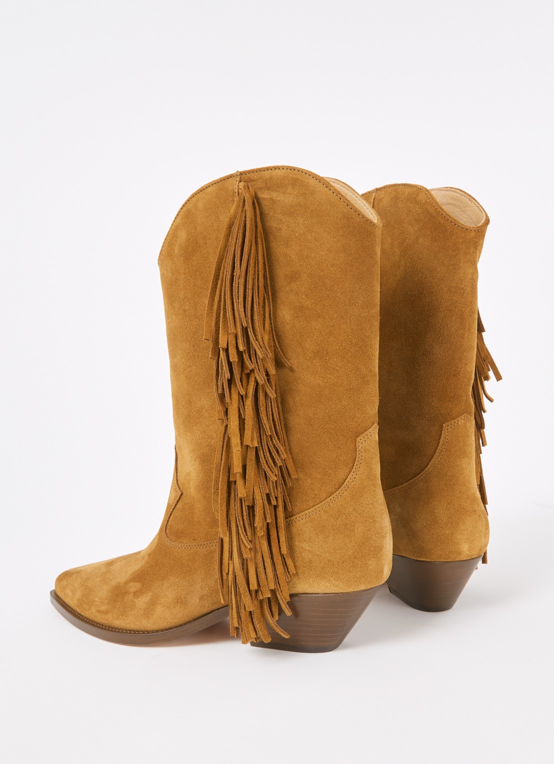 Isabel Marant Duerto cowboylaars van suède  - achterkant cognac