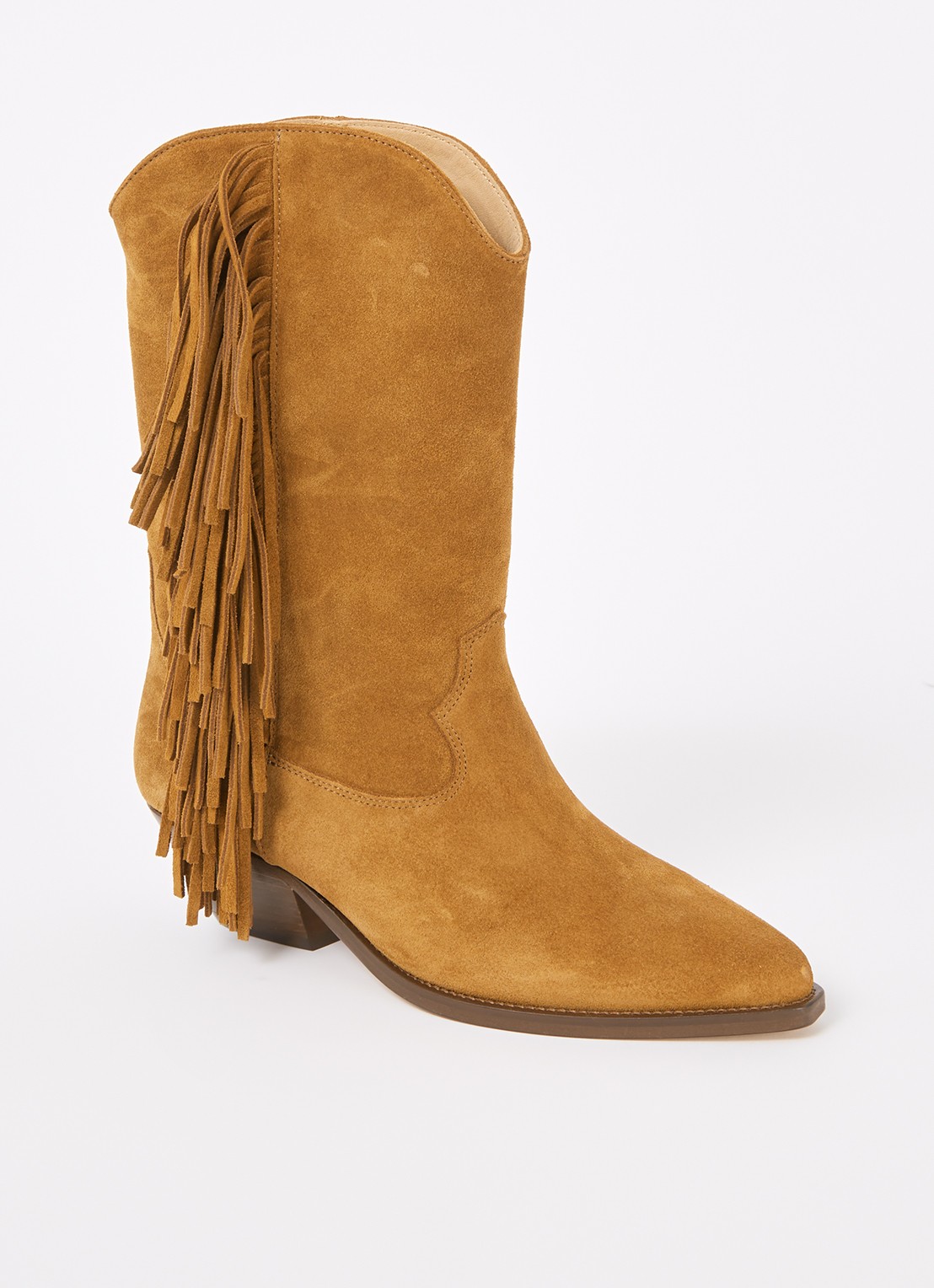 Isabel Marant Duerto cowboylaars van suède  - voorkant 2 cognac