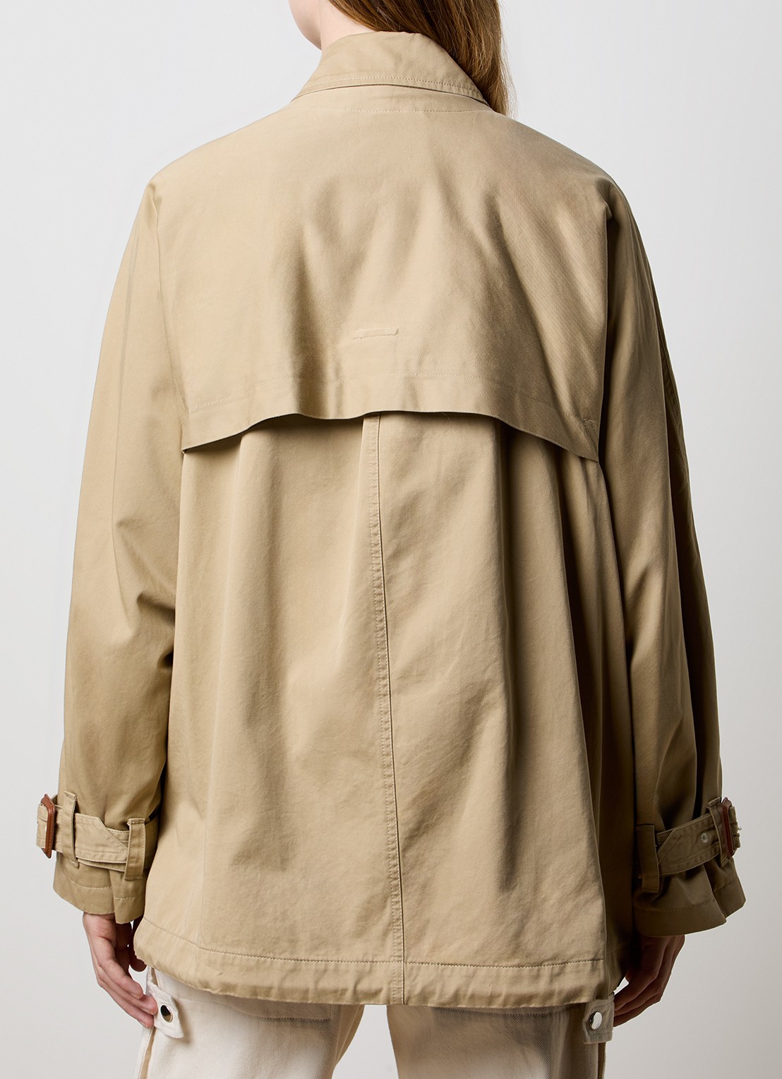 Isabel Marant Dusika double-breasted trenchcoat van  katoen - achterkant 6 beige