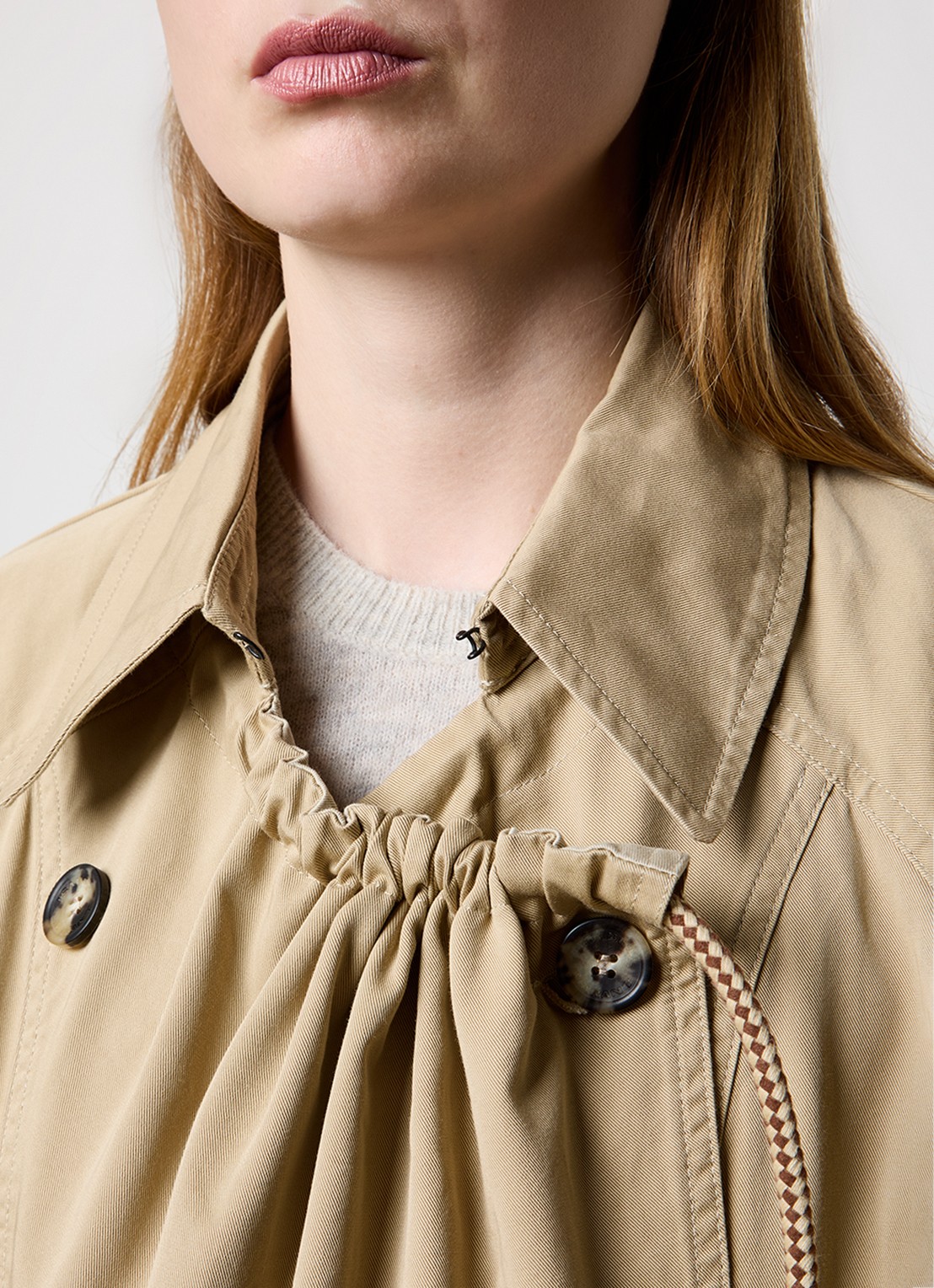 Isabel Marant Dusika double-breasted trenchcoat van  katoen - detail 3 beige