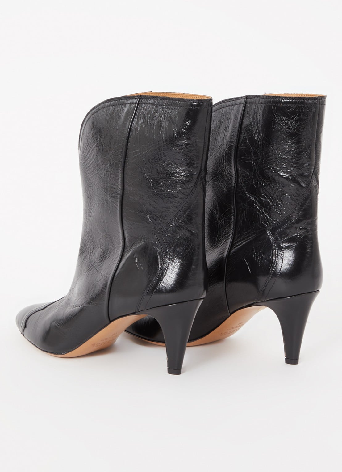 Isabel Marant Dytho enkellaarsje van leer  - detail 2 zwart