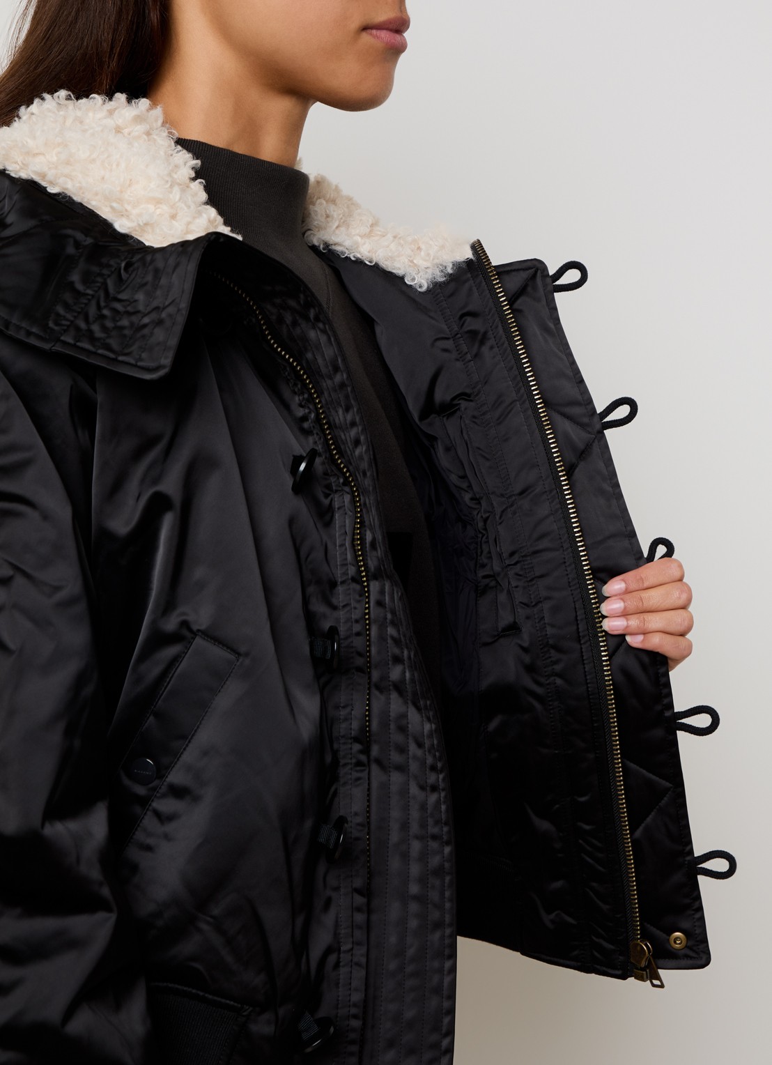 Isabel Marant Elisa gewatteerd jack met opstaande kraag - detail 5 zwart
