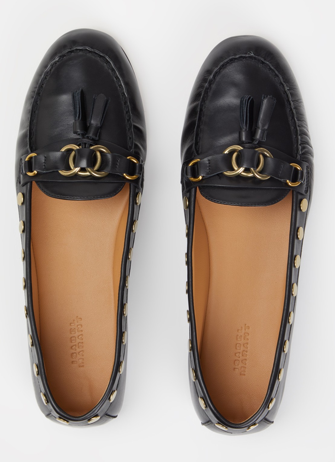 Isabel Marant Faxel loafer van kalfsleer met studs - detail 4 zwart