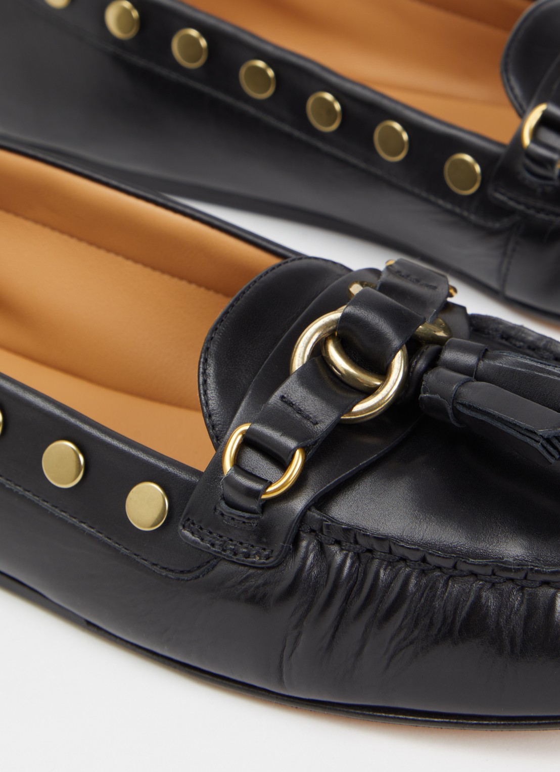 Isabel Marant Faxel loafer van kalfsleer met studs - detail 6 zwart