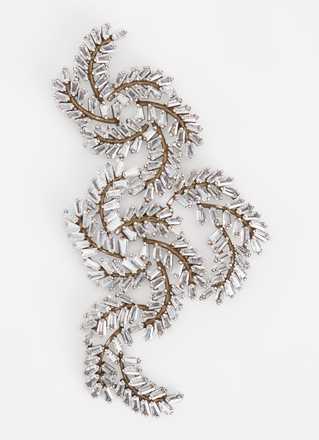 Isabel Marant Festive Feather broche met kristal - detail 2 wit