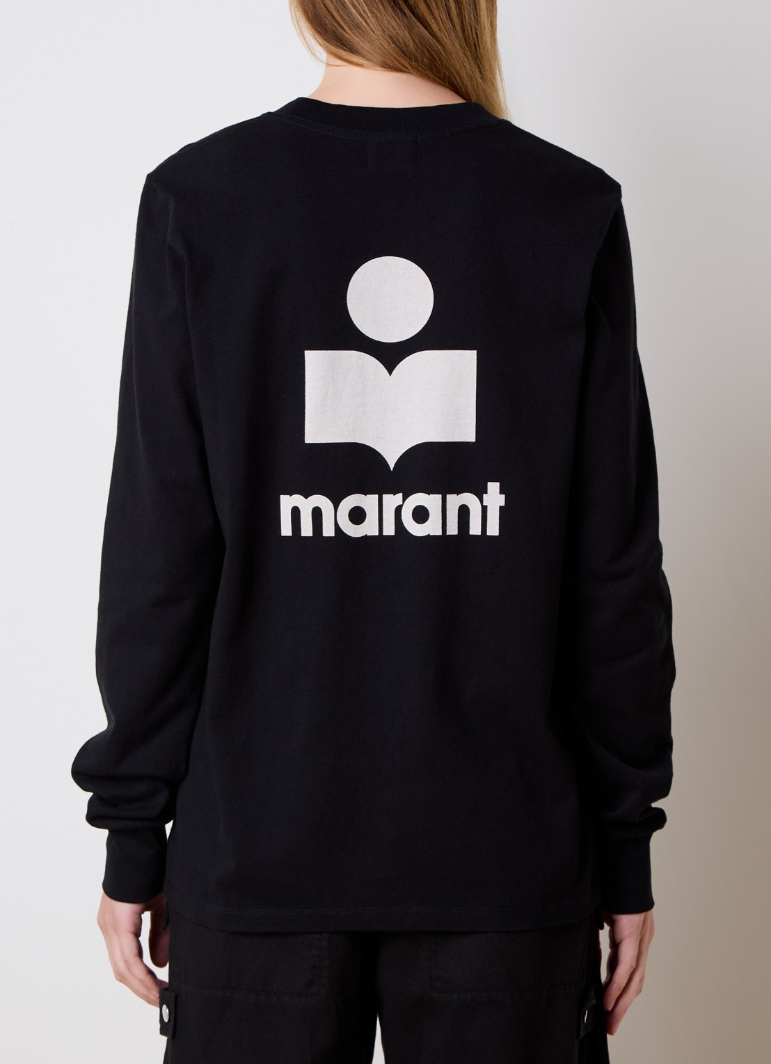 Isabel Marant Fijngebreide trui met logo- en backprint - detail 2 zwart
