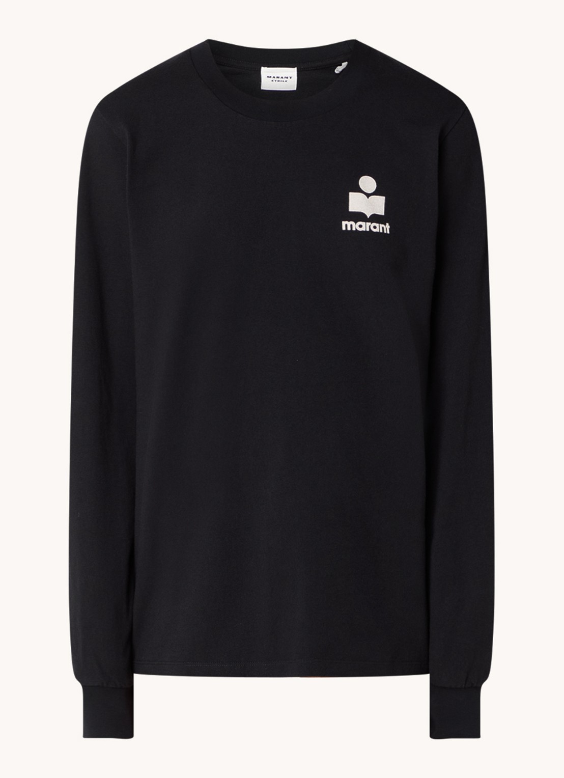 Isabel Marant Fijngebreide trui met logo- en backprint - voorkant 4 zwart