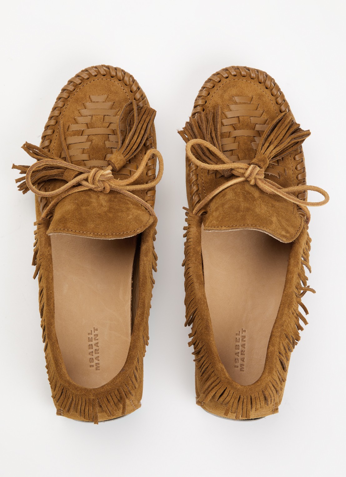 Isabel Marant Fitza loafers van suède met franjes - detail 5 cognac