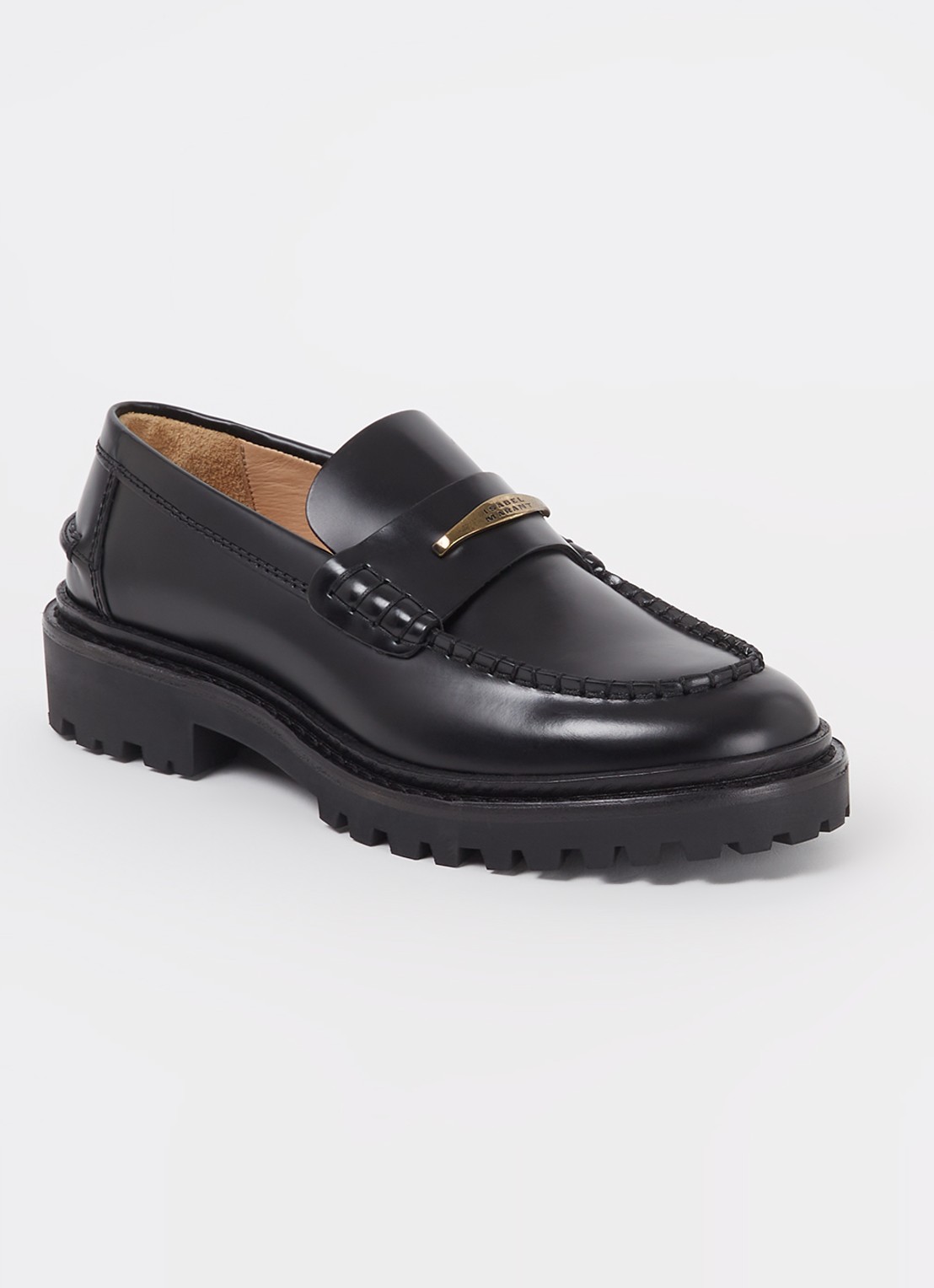 Isabel Marant Frezza loafer van kalfsleer - voorkant zwart