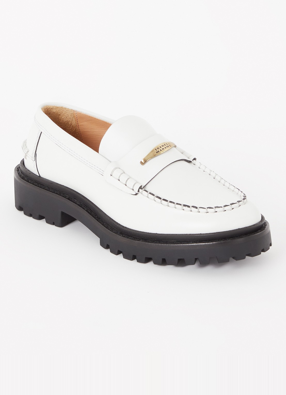 Isabel Marant Frezza loafer van kalfsleer - voorkant wit