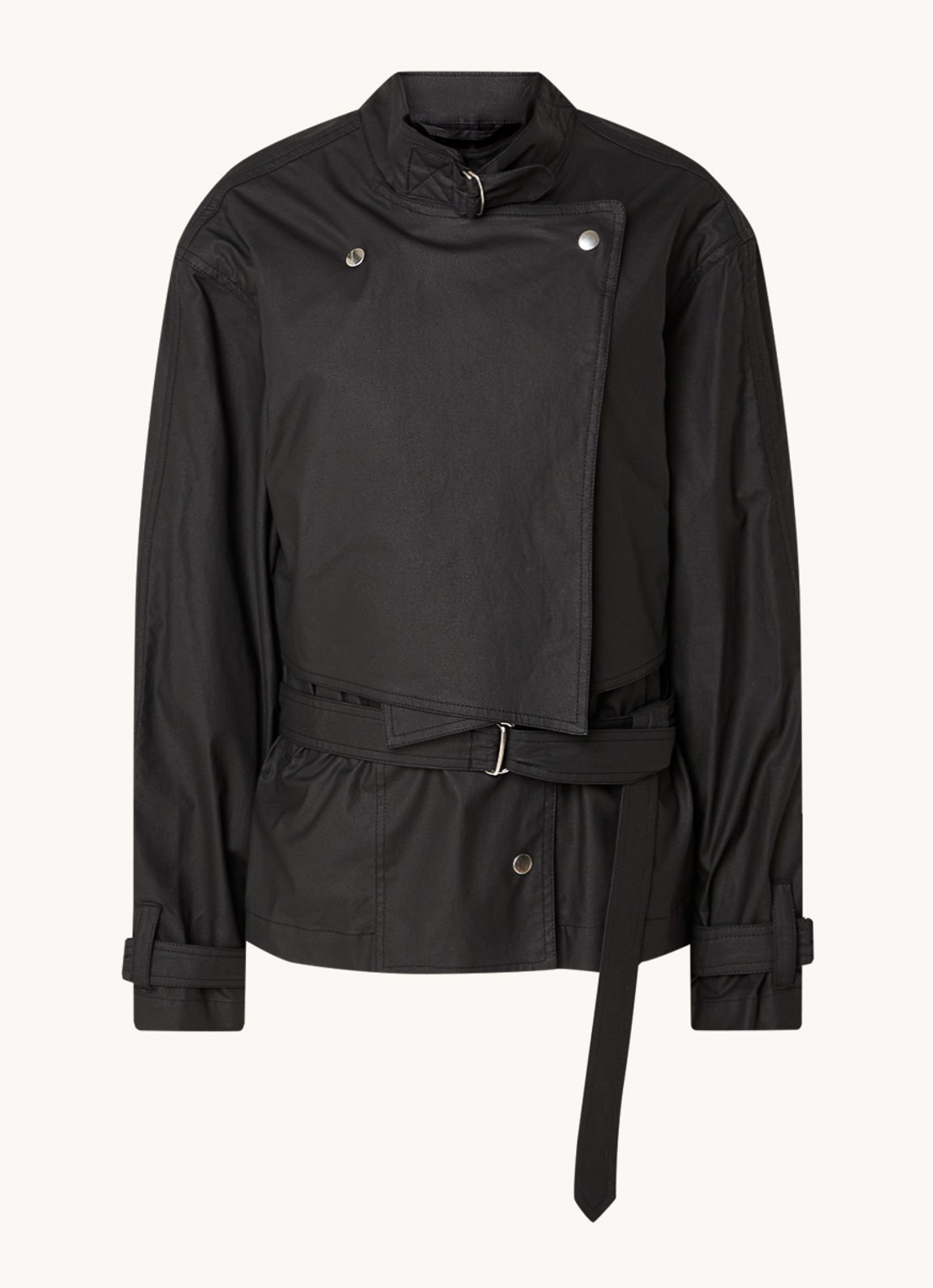 Isabel Marant Gokely korte trenchcoat met ceintuur  - voorkant 4 zwart