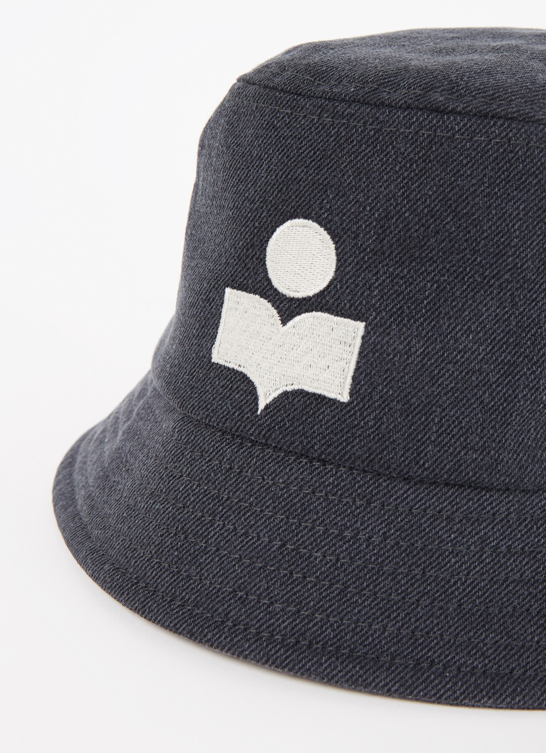 Isabel Marant Haley bucket hoed met logo - detail grijs
