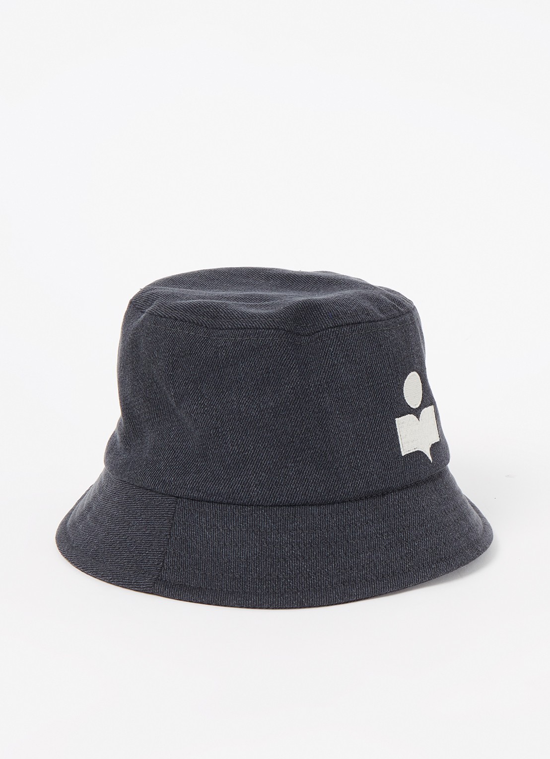 Isabel Marant Haley bucket hoed met logo - voorkant 2 grijs
