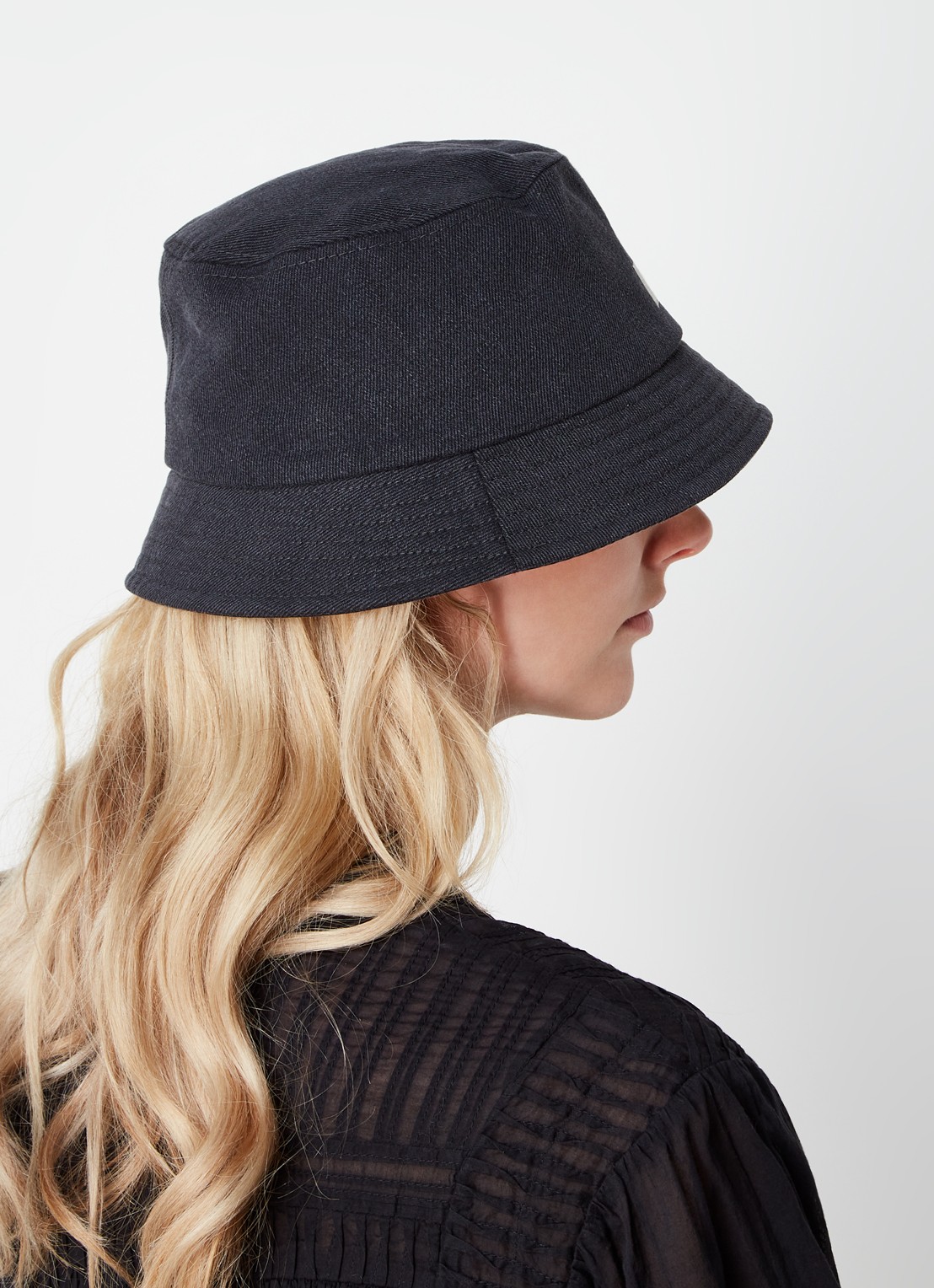 Isabel Marant Haley bucket hoed met logo - voorkant 3 grijs
