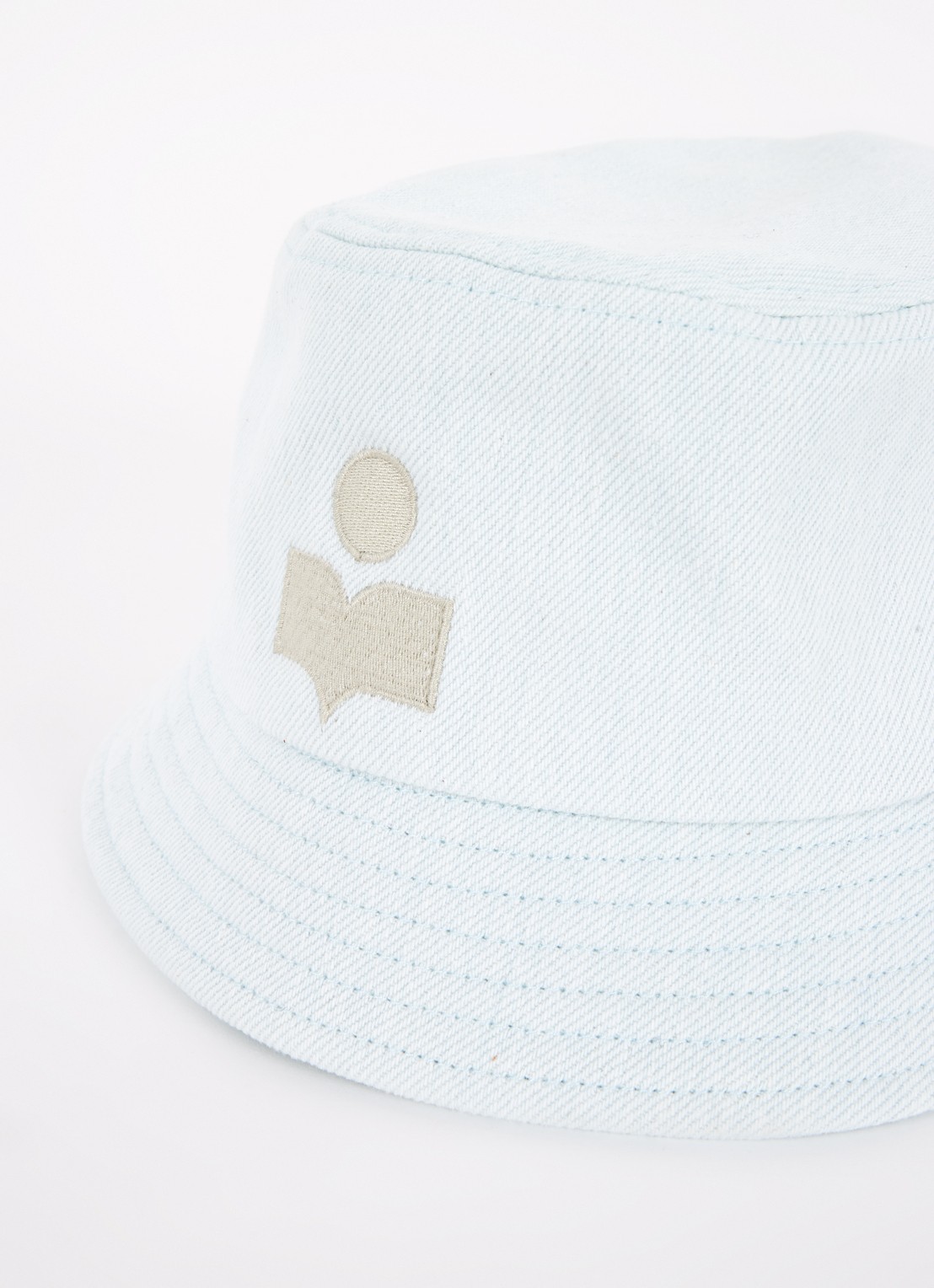 Isabel Marant Haley bucket hoed met logo - detail 2 lichtblauw