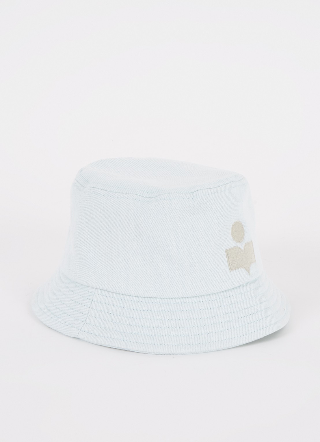 Isabel Marant Haley bucket hoed met logo - voorkant lichtblauw
