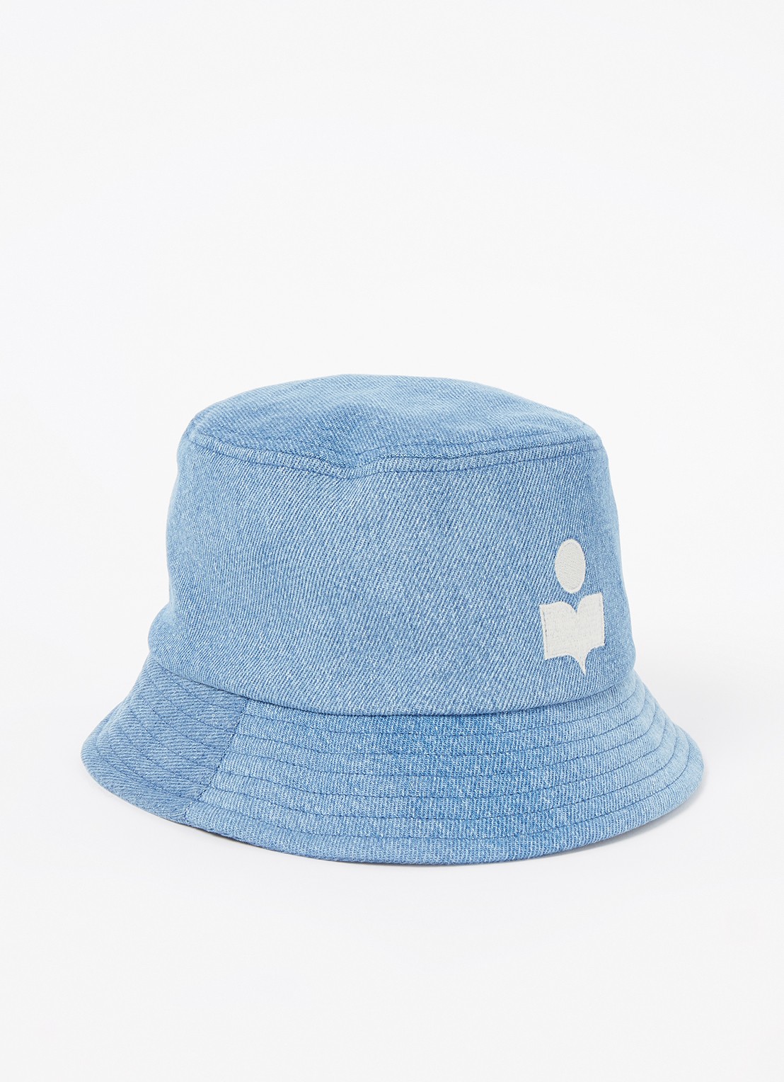 Isabel Marant Haley bucket hoed met logo - voorkant blauw