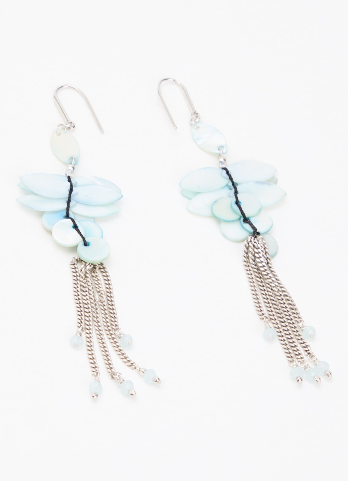 Isabel Marant Halsey Long oorhangers  - detail lichtblauw