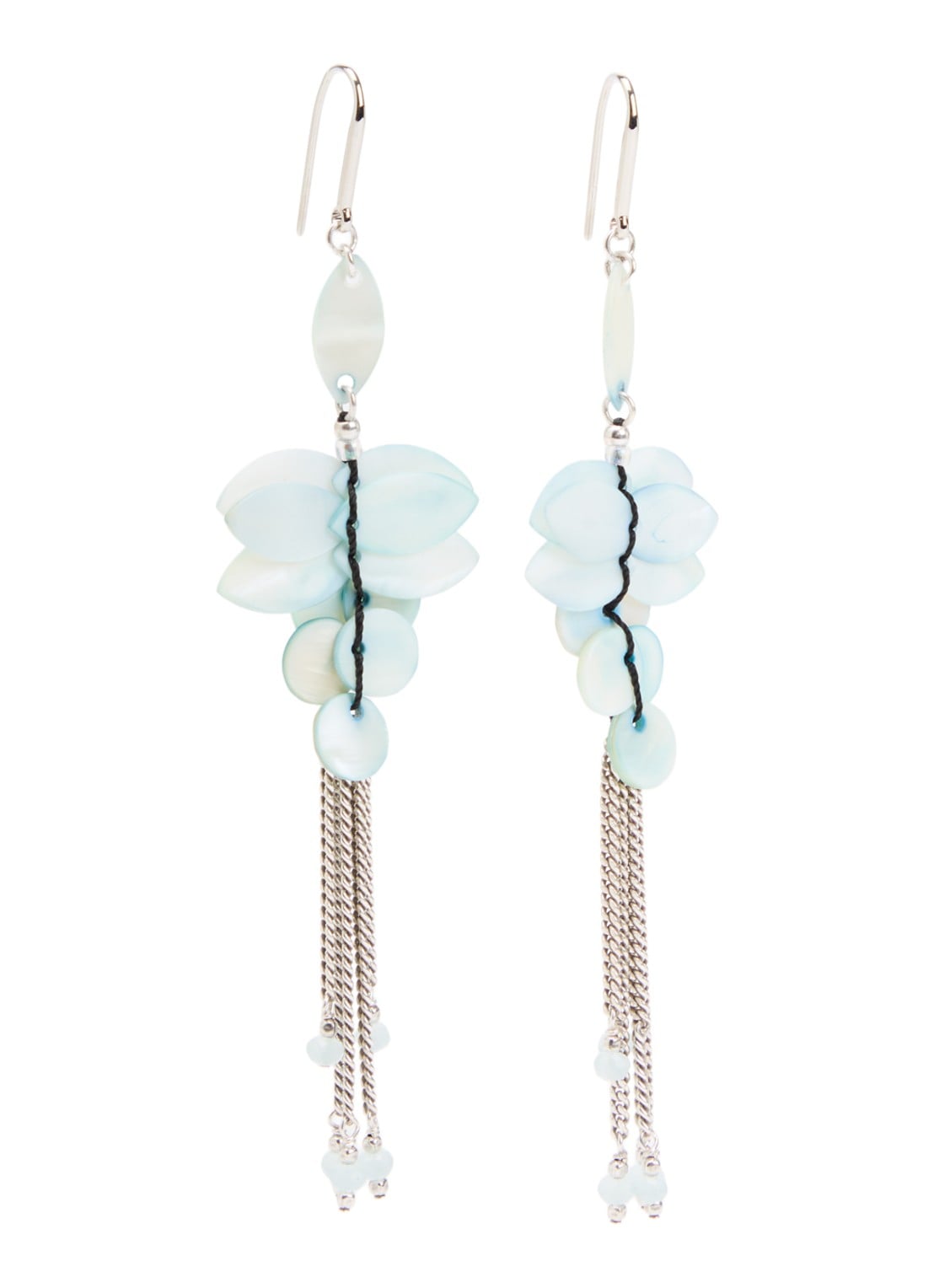 Isabel Marant Halsey Long oorhangers  - voorkant 2 lichtblauw