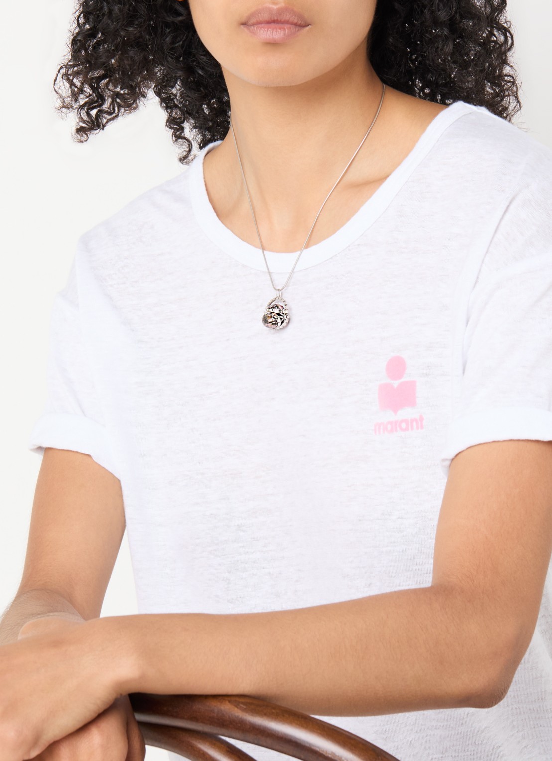 Isabel Marant Hanae ketting met hanger - voorkant 2 roze