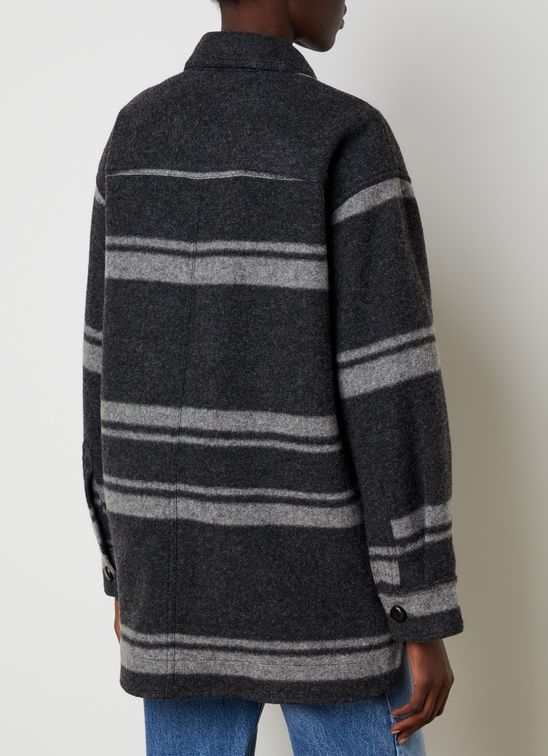 Isabel Marant Harveli jack in wolblend met steekzakken - achterkant 4 antraciet