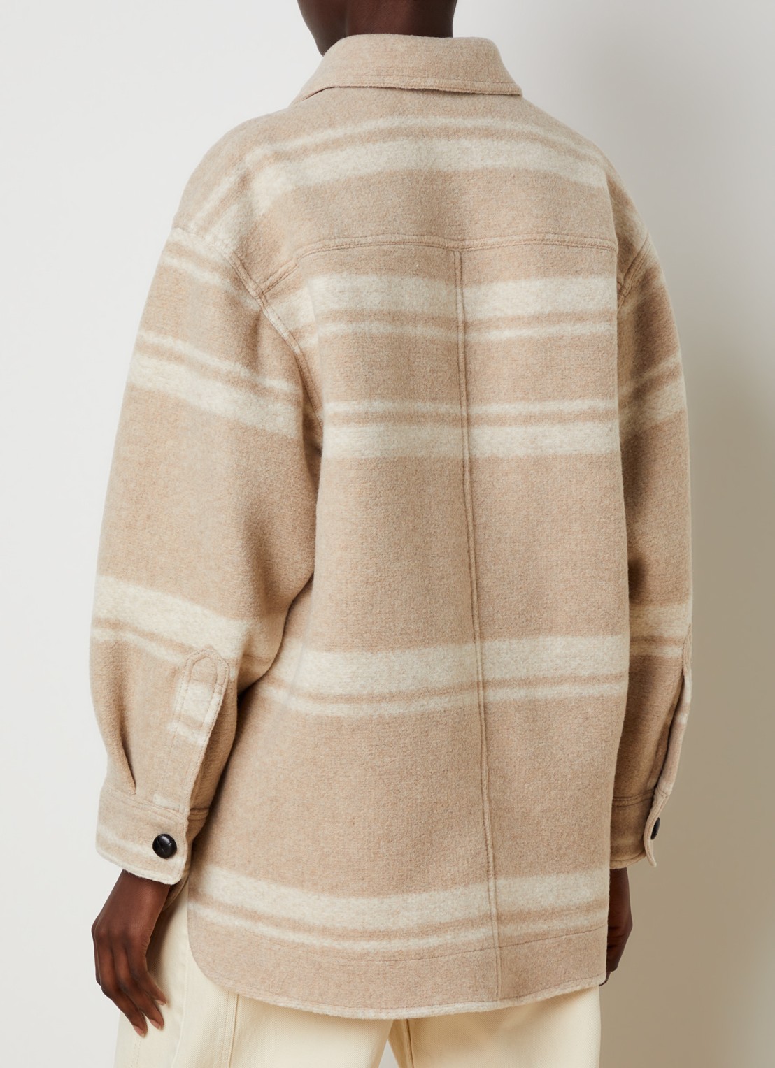 Isabel Marant Harveli jack in wolblend met steekzakken - achterkant 4 zand