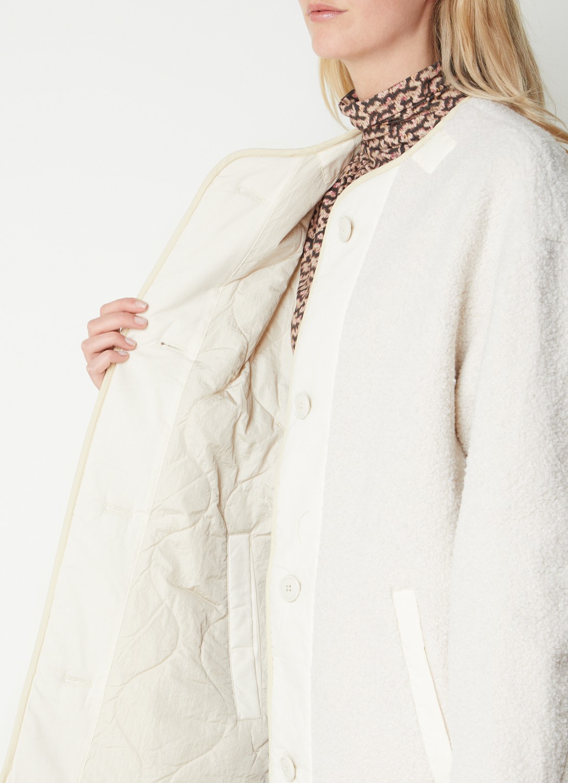 Isabel Marant Himemma reversible parka met steekzakken  - detail 6 gebroken wit