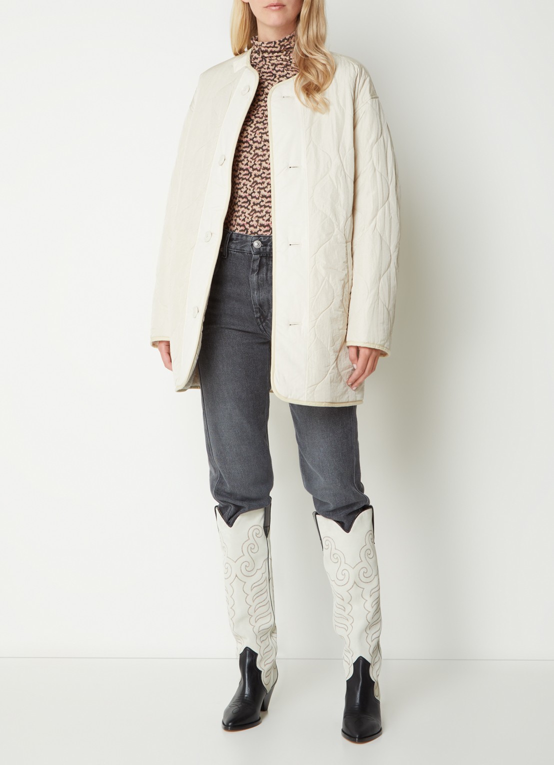 Isabel Marant Himemma reversible parka met steekzakken  - voorkant 3 gebroken wit