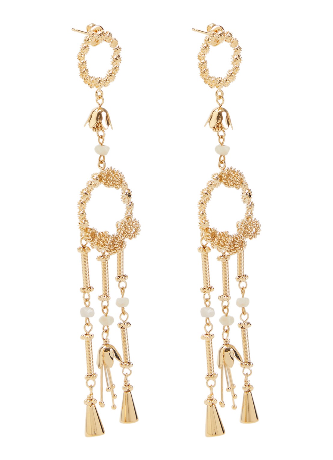 Isabel Marant Ho'Flower oorringen met hanger - voorkant 3 goud