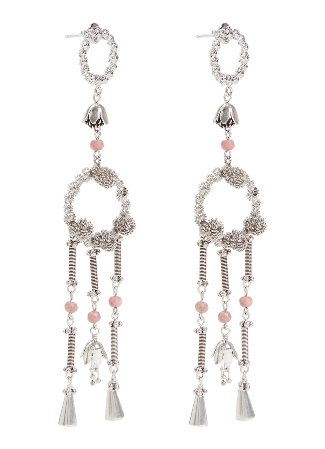 Isabel Marant Ho'Flower oorringen met hanger - voorkant 3 zilver