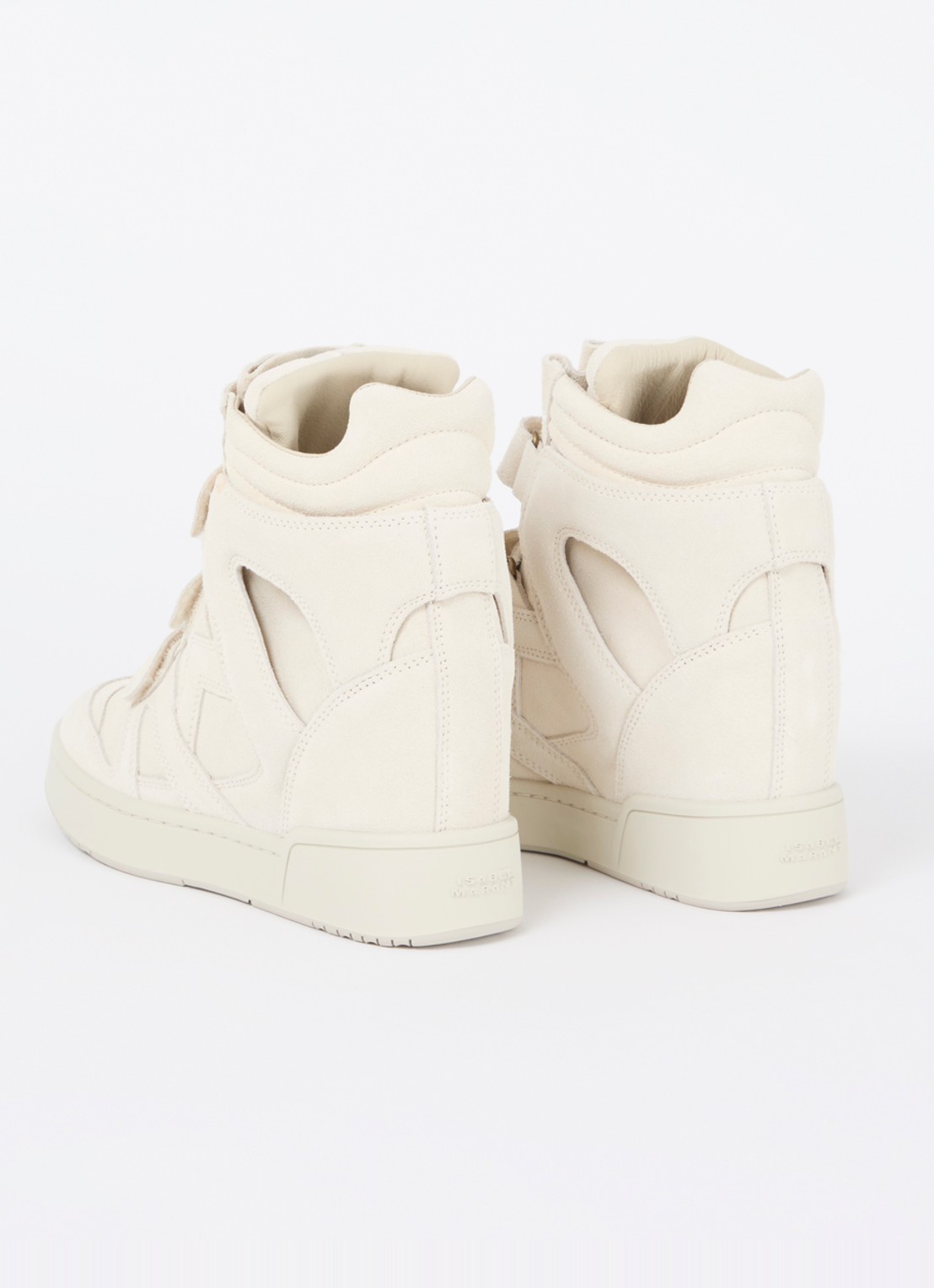Isabel Marant IM3 sneaker van kalfssuède - achterkant 4 gebroken wit