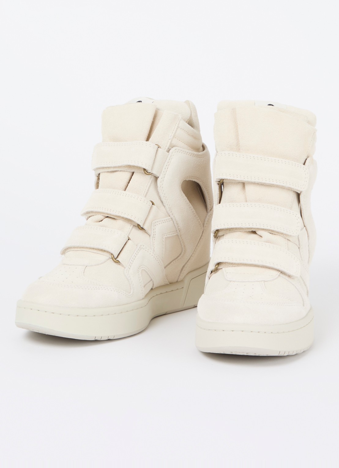 Isabel Marant IM3 sneaker van kalfssuède - detail gebroken wit