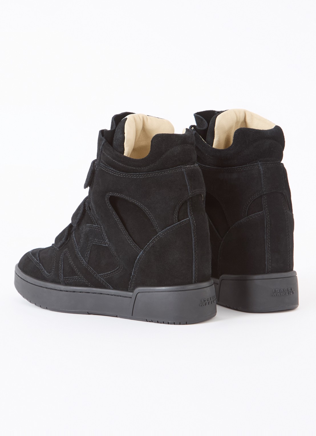 Isabel Marant IM3 sneakerwedge van suède - achterkant 3 zwart