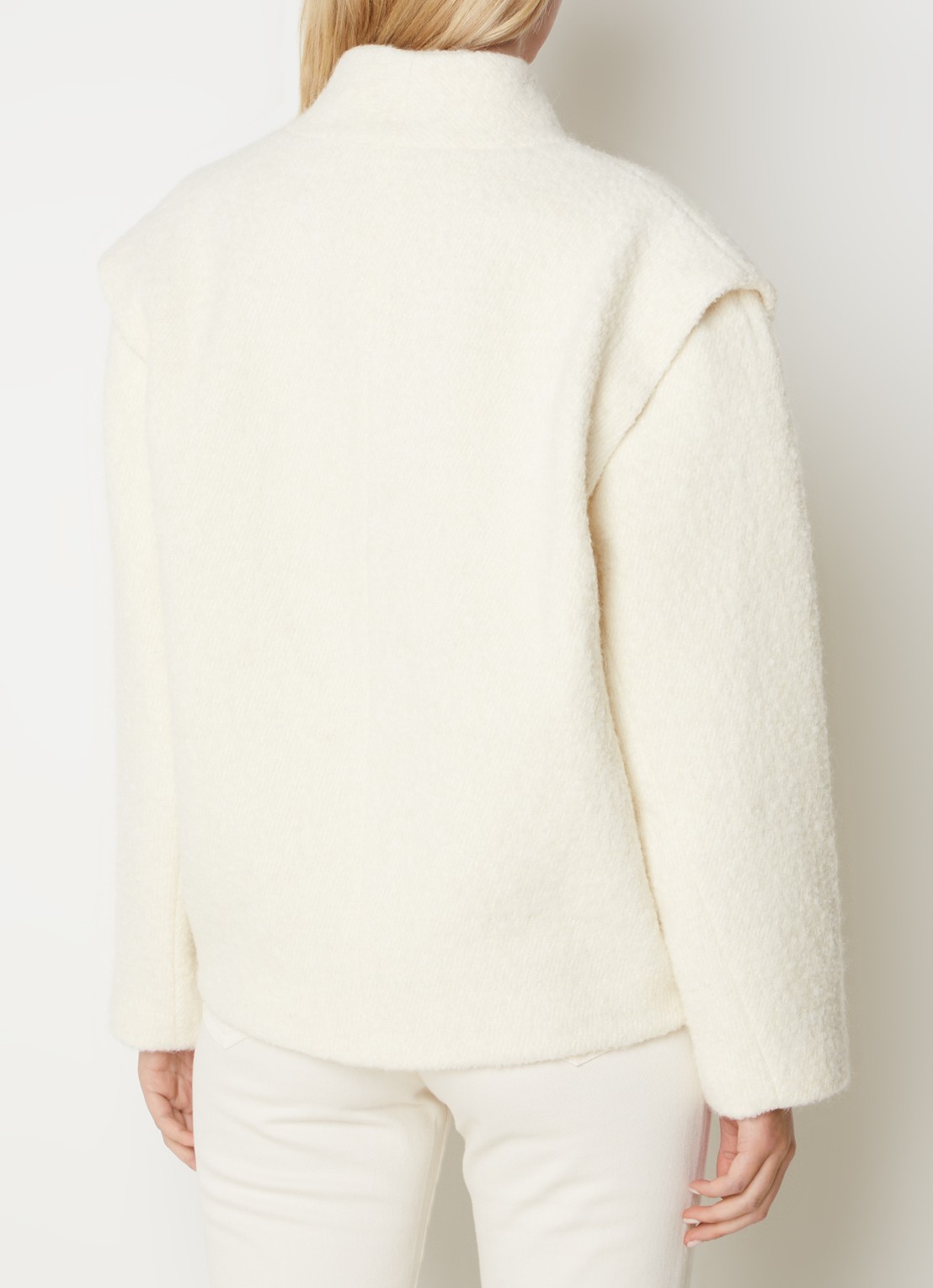 Isabel Marant Jack in alpaca wolblend met steekzakken - achterkant 4 ivoor