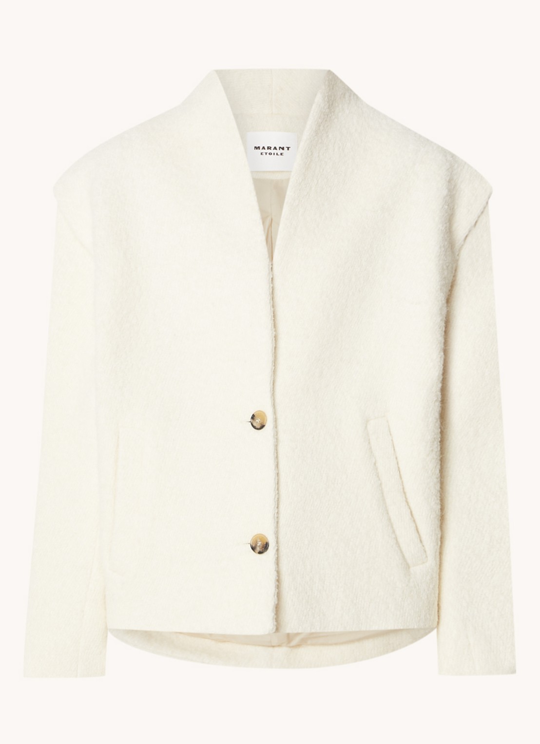 Isabel Marant Jack in alpaca wolblend met steekzakken - voorkant 5 ivoor