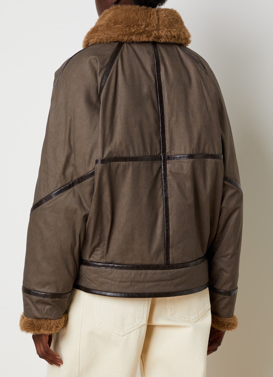 Isabel Marant Jack in wolblend met steekzakken - achterkant lichtbruin
