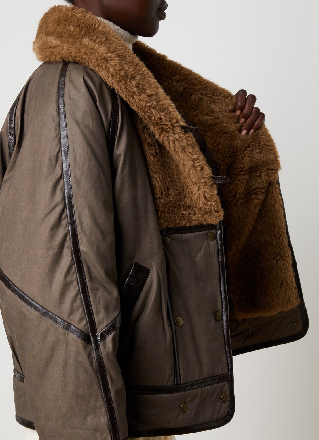 Isabel Marant Jack in wolblend met steekzakken - detail 3 lichtbruin