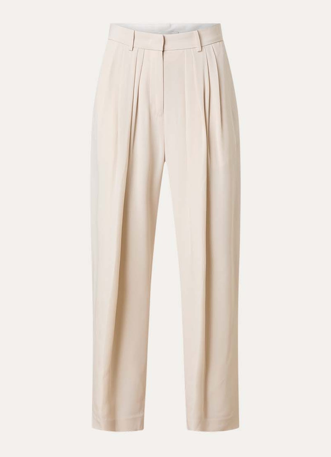 Isabel Marant Janice high waist tapered fit pantalon in zijdeblend - voorkant 2 creme