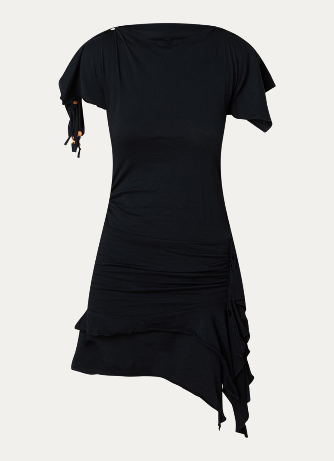 Isabel Marant Janick mini jurk met asymmetrische zoom - voorkant 2 zwart