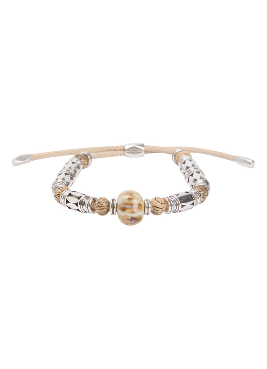Isabel Marant Janis armband van leer - voorkant 2 beige