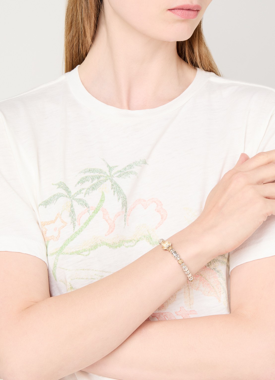 Isabel Marant Janis armband van leer - voorkant 3 beige