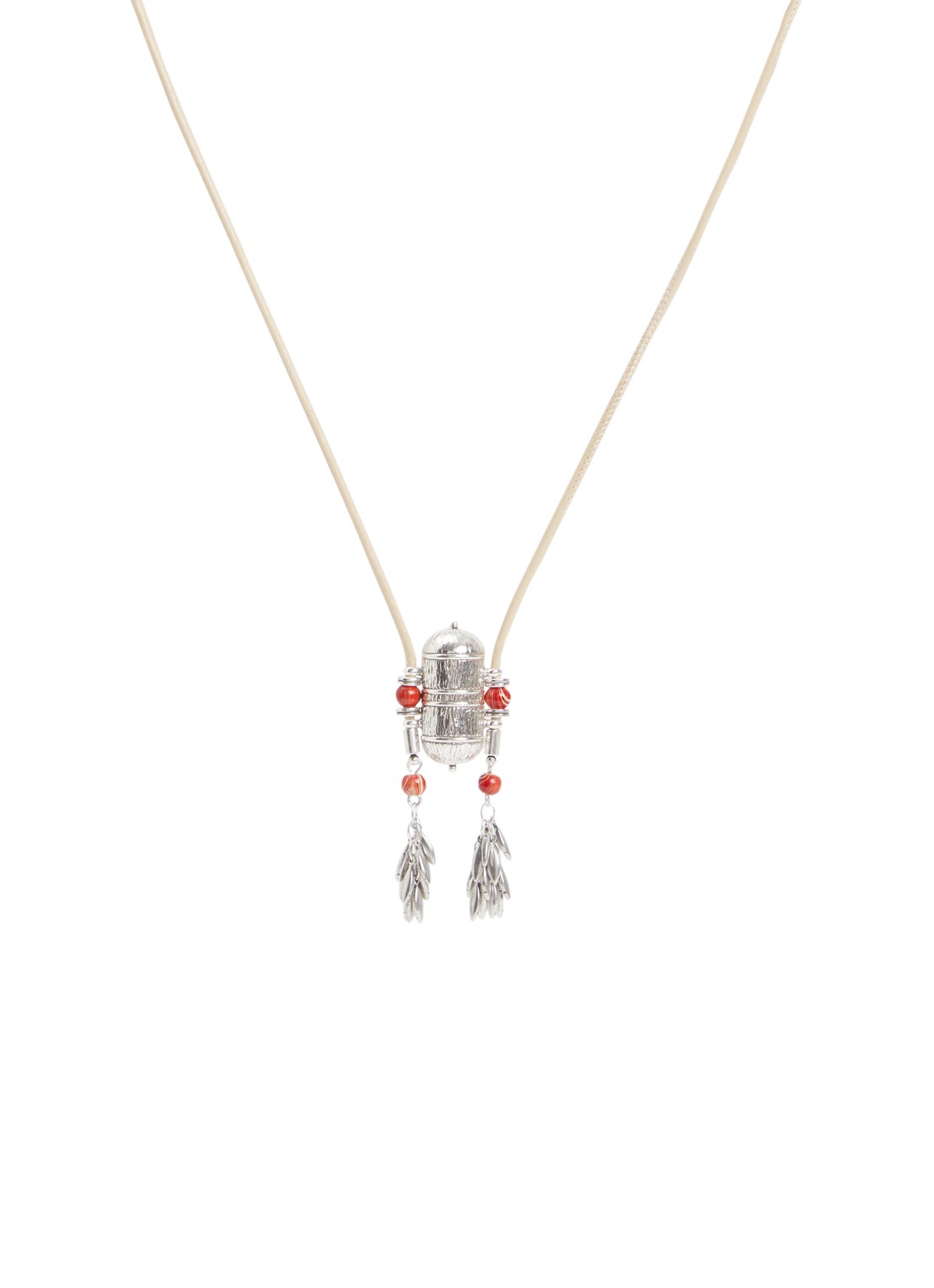Isabel Marant Janis ketting met hanger - voorkant beige