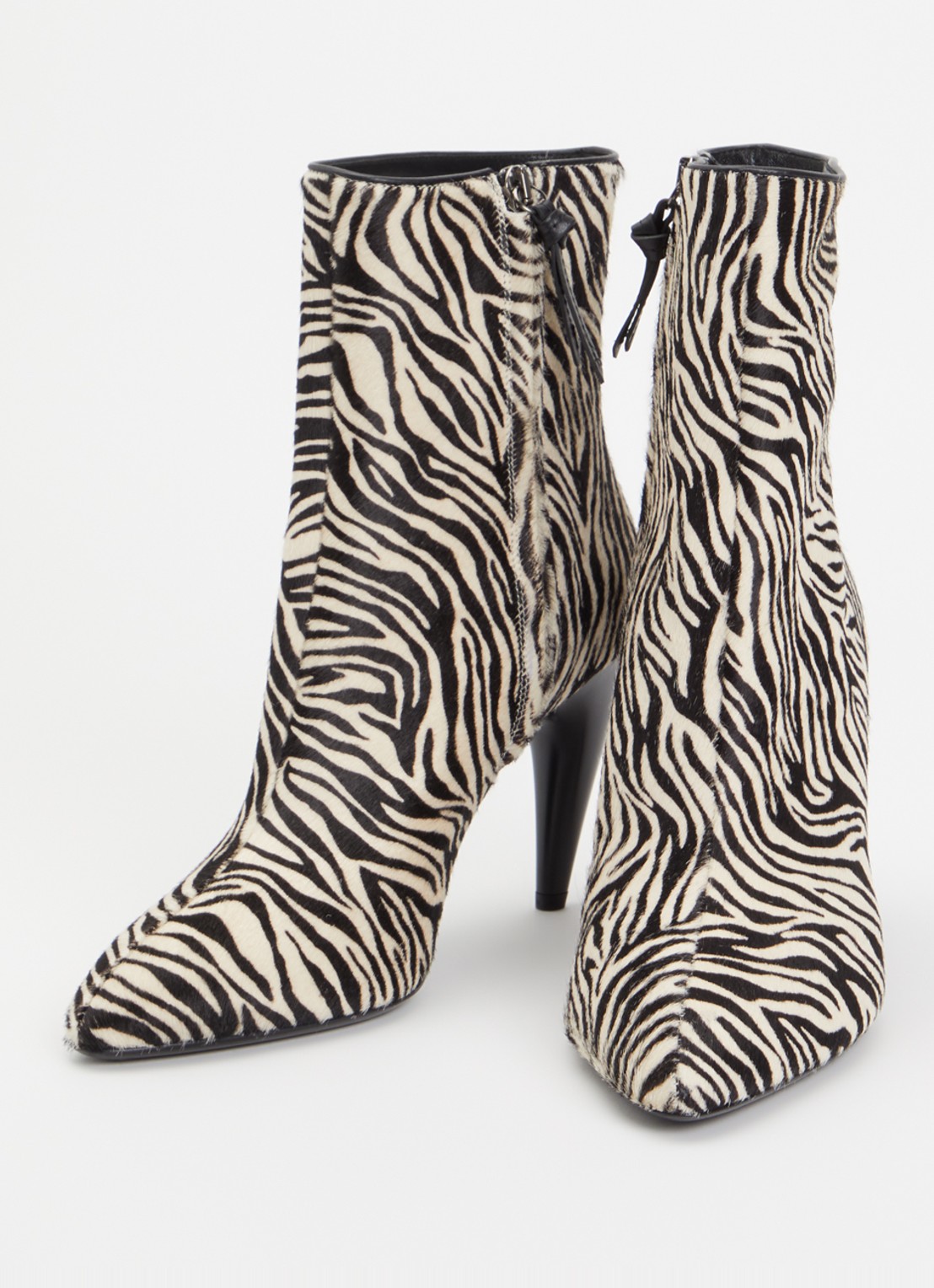 Isabel Marant Jany enkellaarsje van leer met ponyhair - detail multicolor
