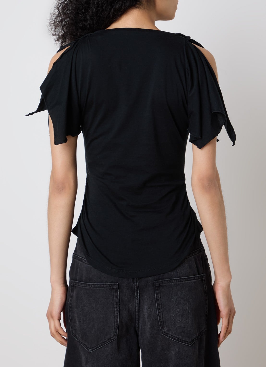 Isabel Marant Jazia top met gedrapeerd detail - achterkant 3 zwart