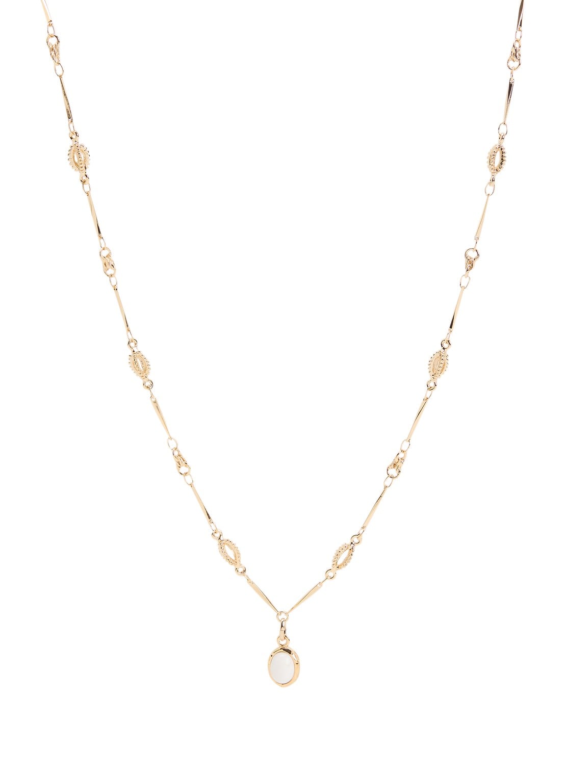 Isabel Marant Joanne ketting met hanger - voorkant 3 gebroken wit