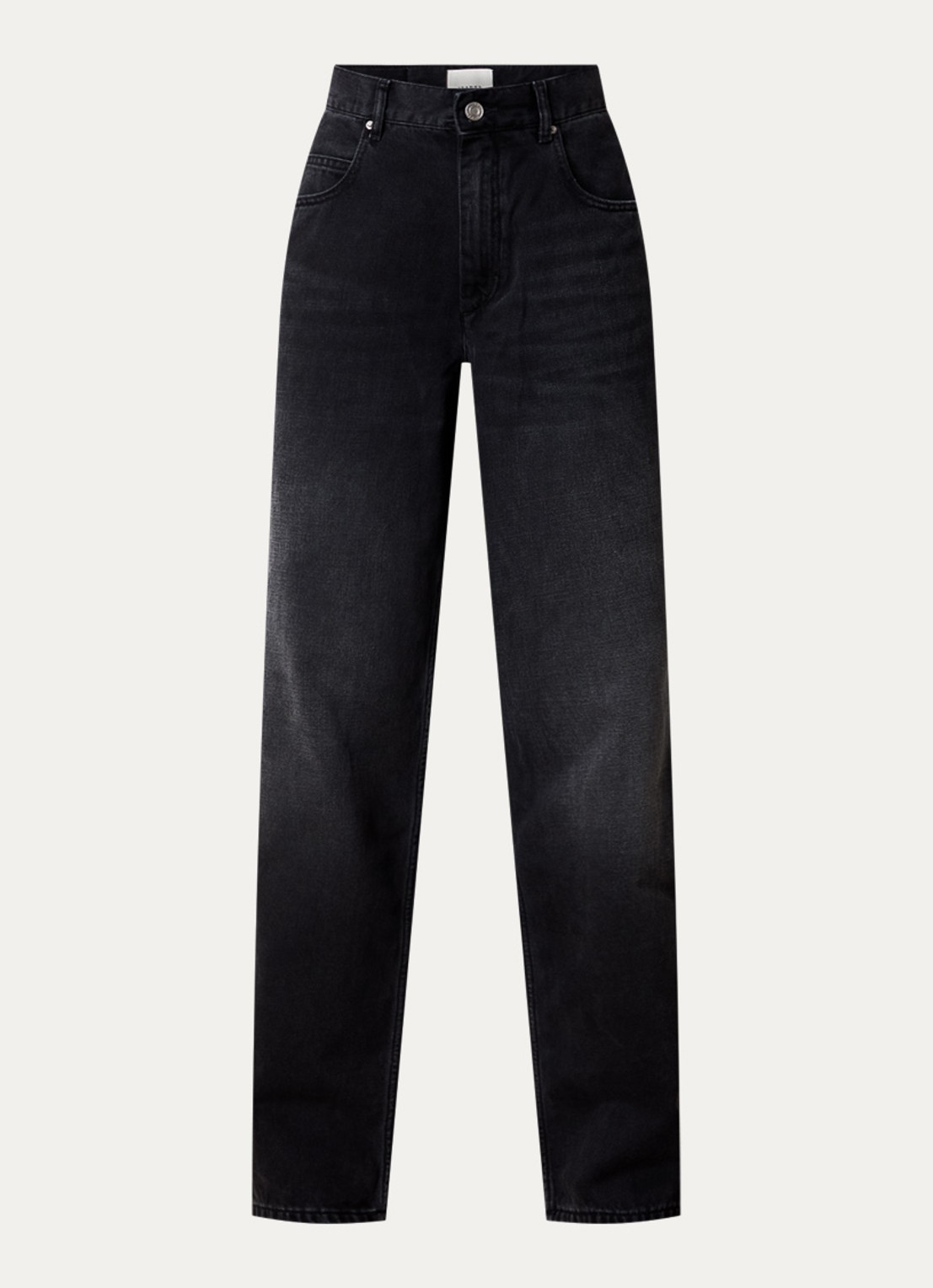 Isabel Marant Joanny high waist wide leg jeans  met gekleurde wassing - voorkant 4 zwart