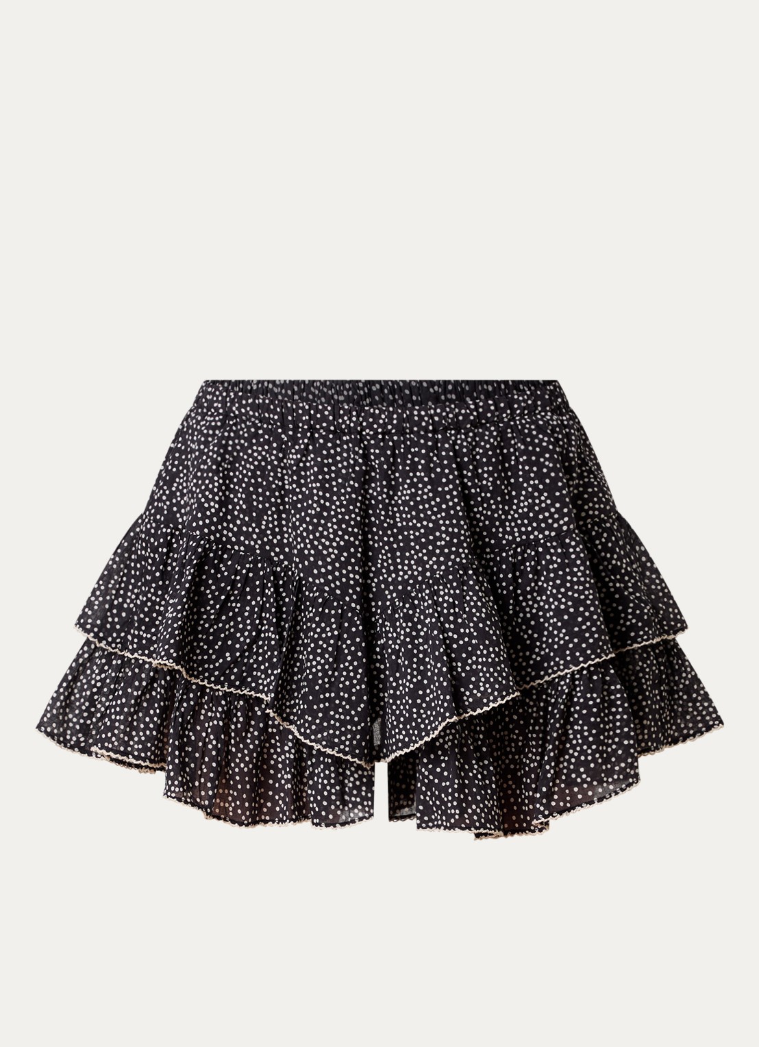 Isabel Marant Jocadia mini broekrok met stippenprint - voorkant 4 zwart