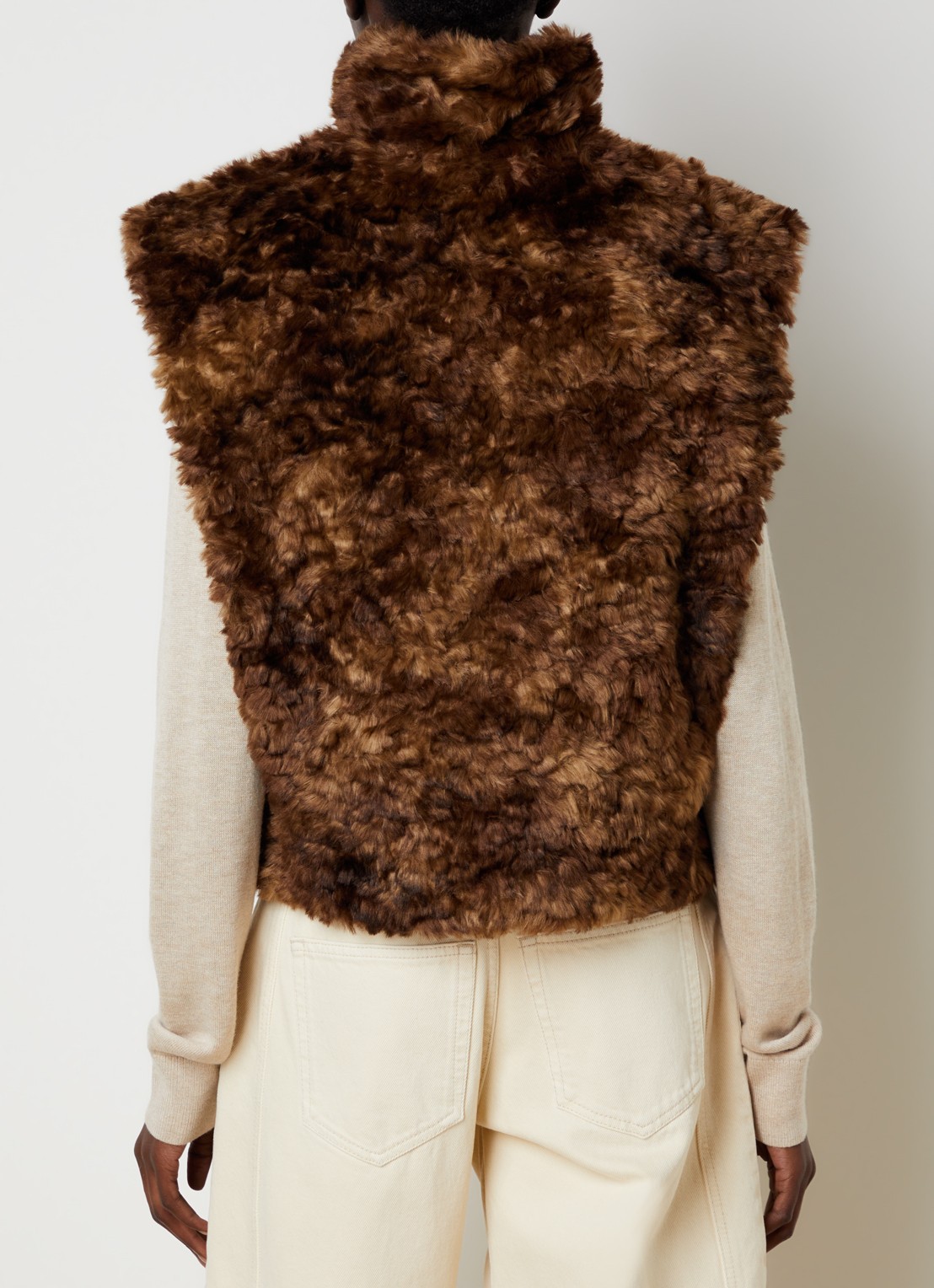 Isabel Marant Jocya gilet met steekzakken - achterkant donkerbruin